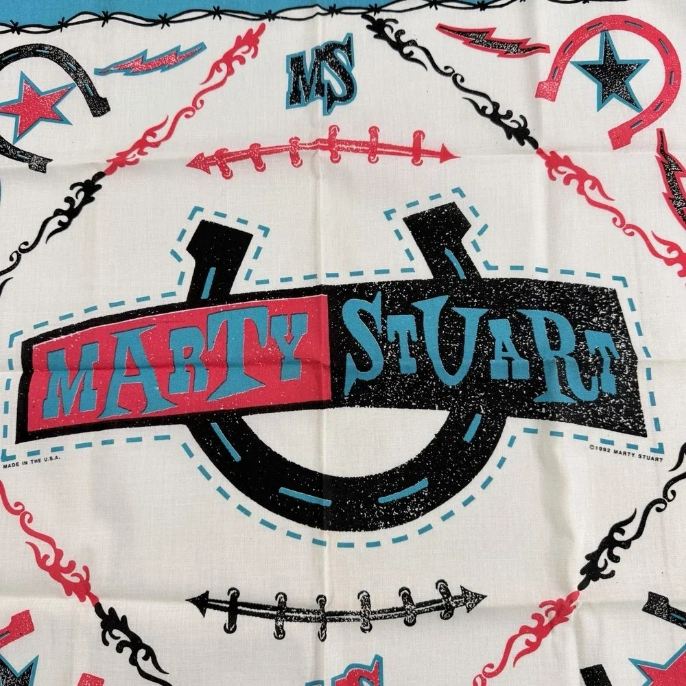 Vintage Marty Stuart 1992 Country Music Bandana Scarf 21
